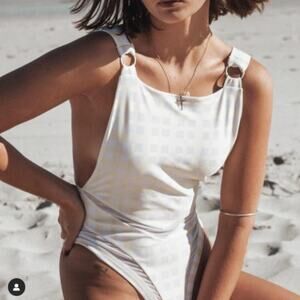 Ambra Maddalena | Yellow gingham one-piece swimsuit designed in Australia 10